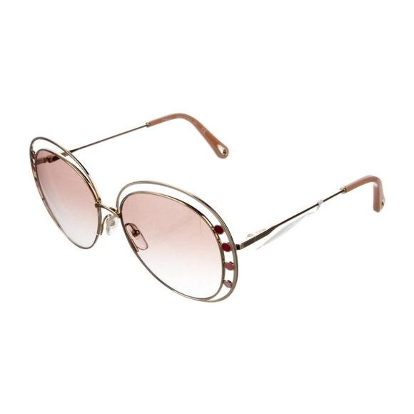 Chloé "Delilah" Metal Aviator Sunglasses - EUC - Retail: $430 - Picture 3 of 6